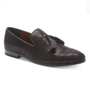 NEW Tallia Mens Damien Leather Dress Slip On Shoes with Tassels, Size 10.5